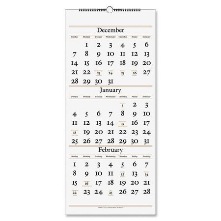 AT-A-GLANCE At A Glance AAGSW11528 12 x 27 in. 3-Months Buff Wall Paper Calendar - White AAGSW11528